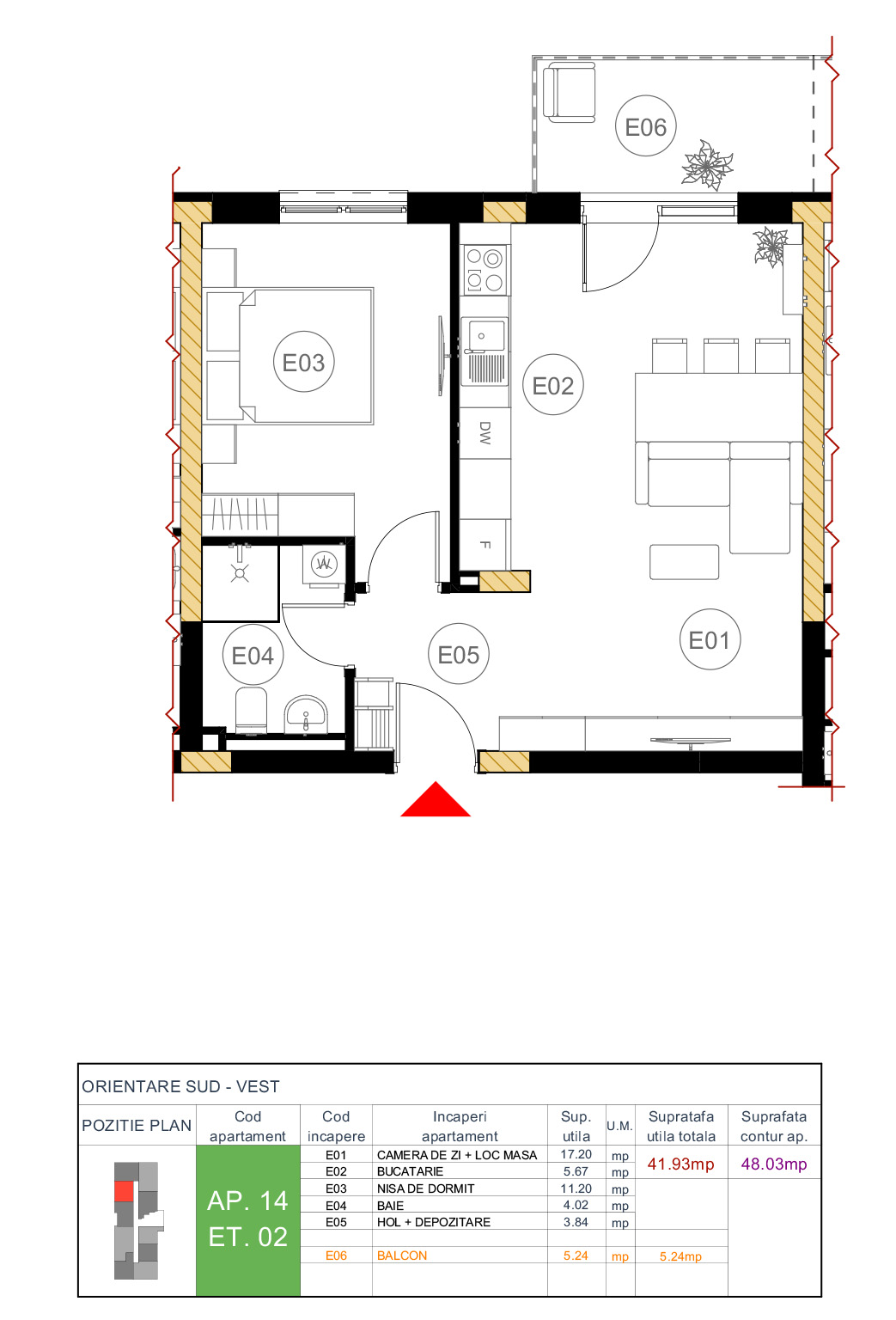 Floor plan — apartment 14
