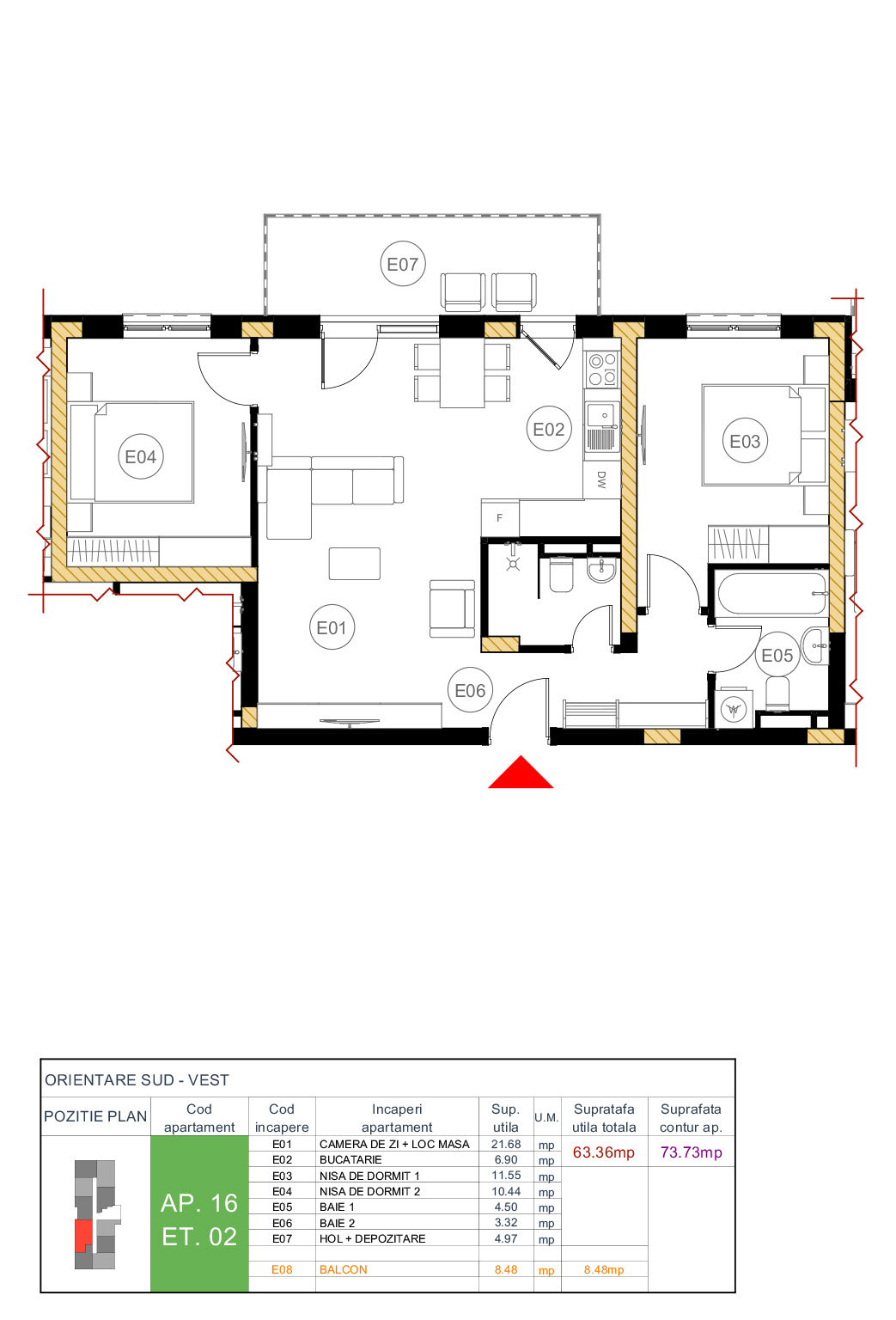 Floor plan — apartment 16