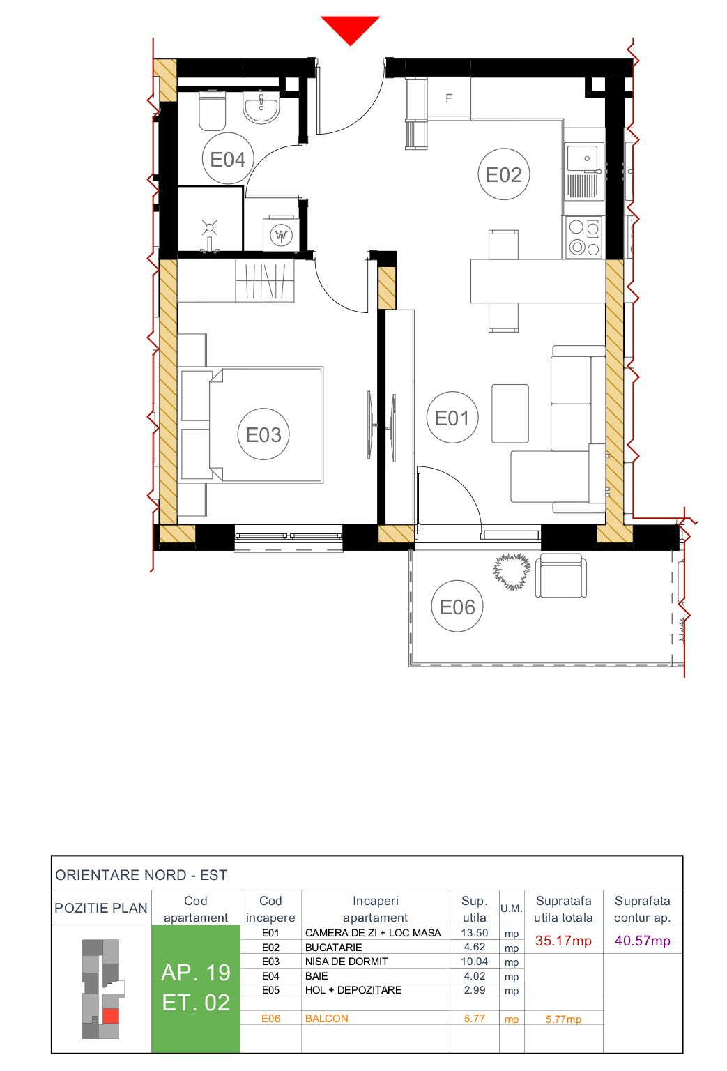 Floor plan — apartment 19