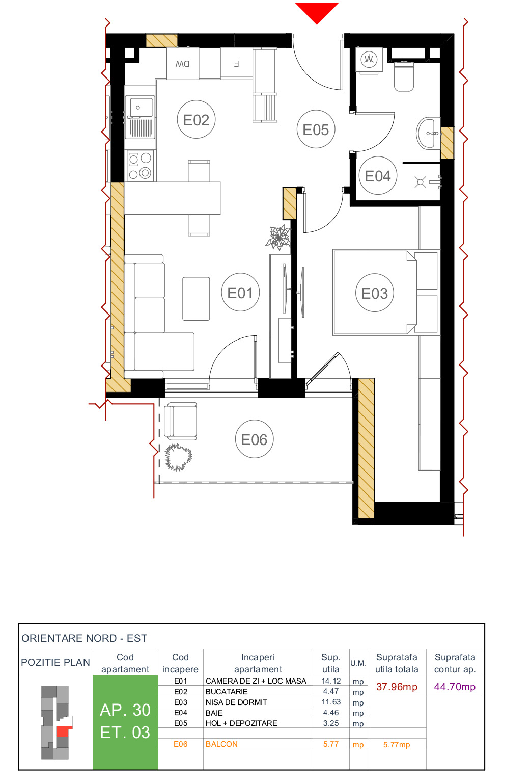 Plan apartament 30