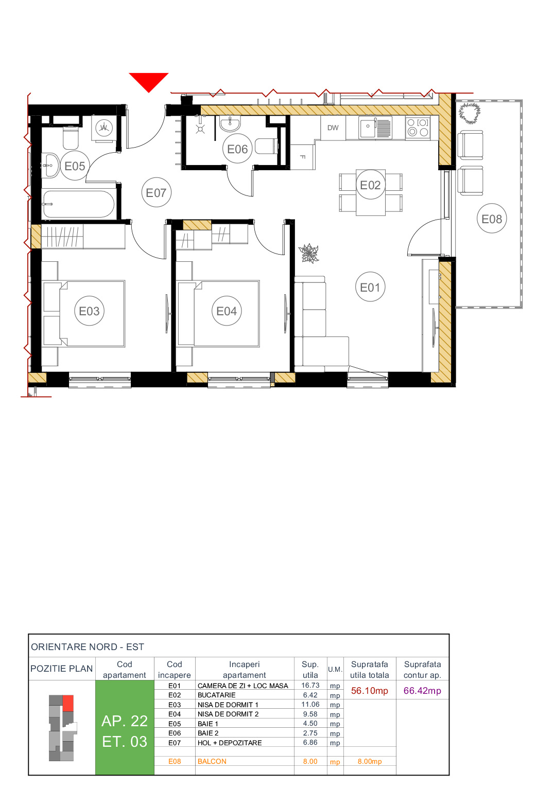 Floor plan — apartment 22