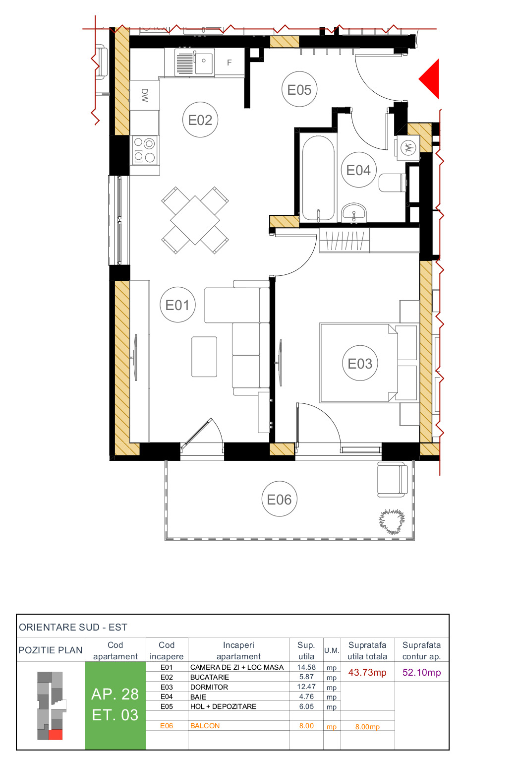 Plan apartament 28