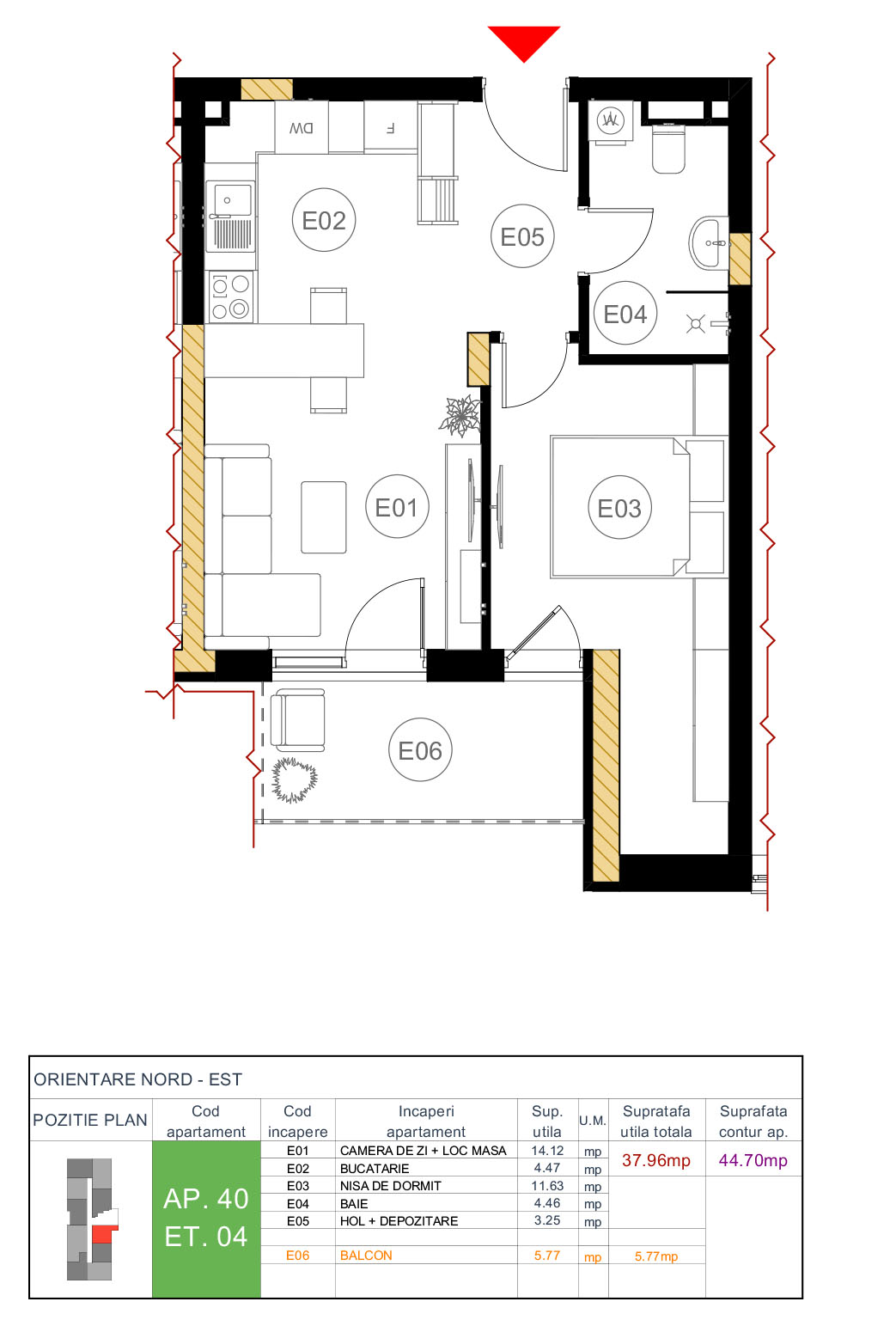 Floor plan — apartment 40