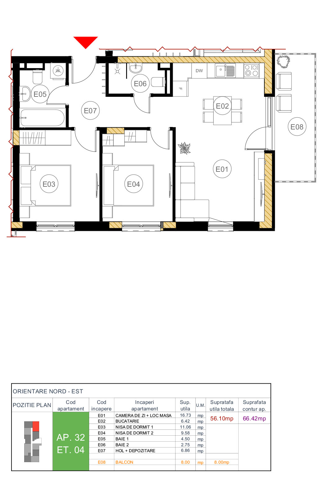 Floor plan — apartment 32