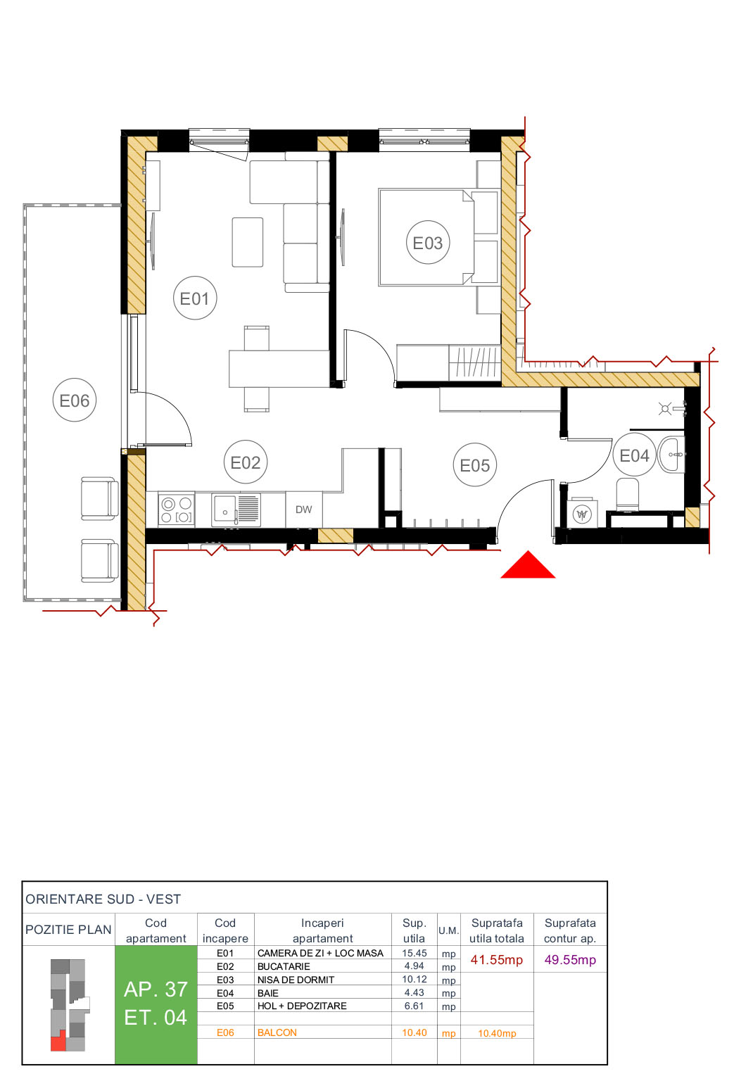 Plan apartament 37