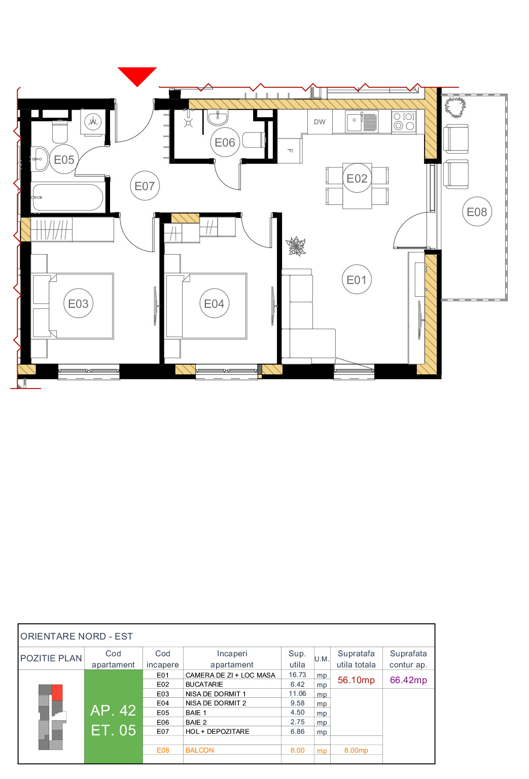 Floor plan — apartment 42