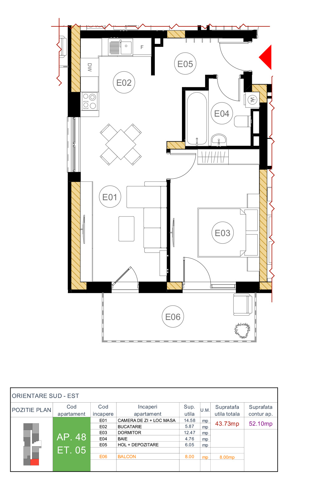Floor plan — apartment 48