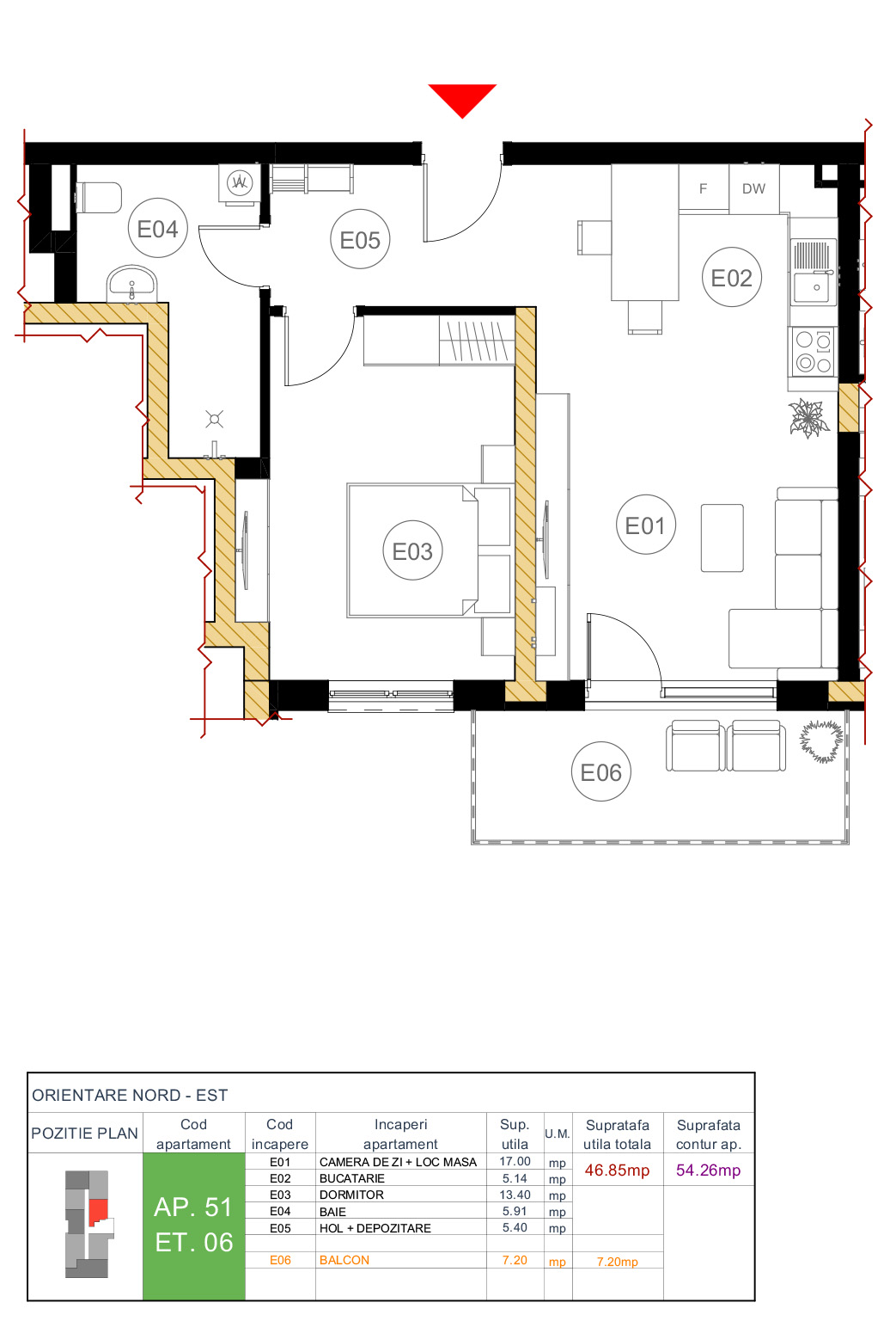Plan apartament 51