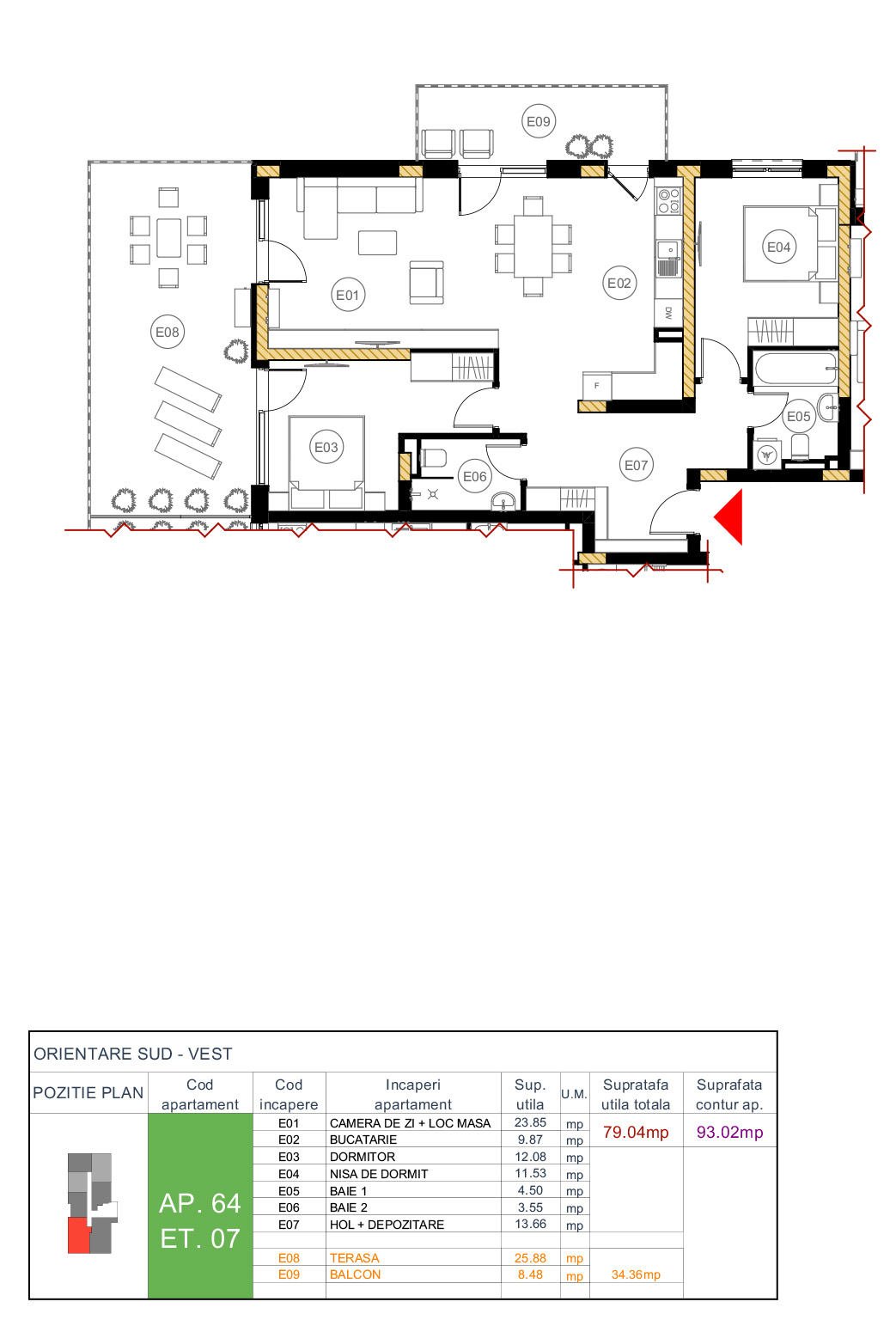 Plan apartament 64