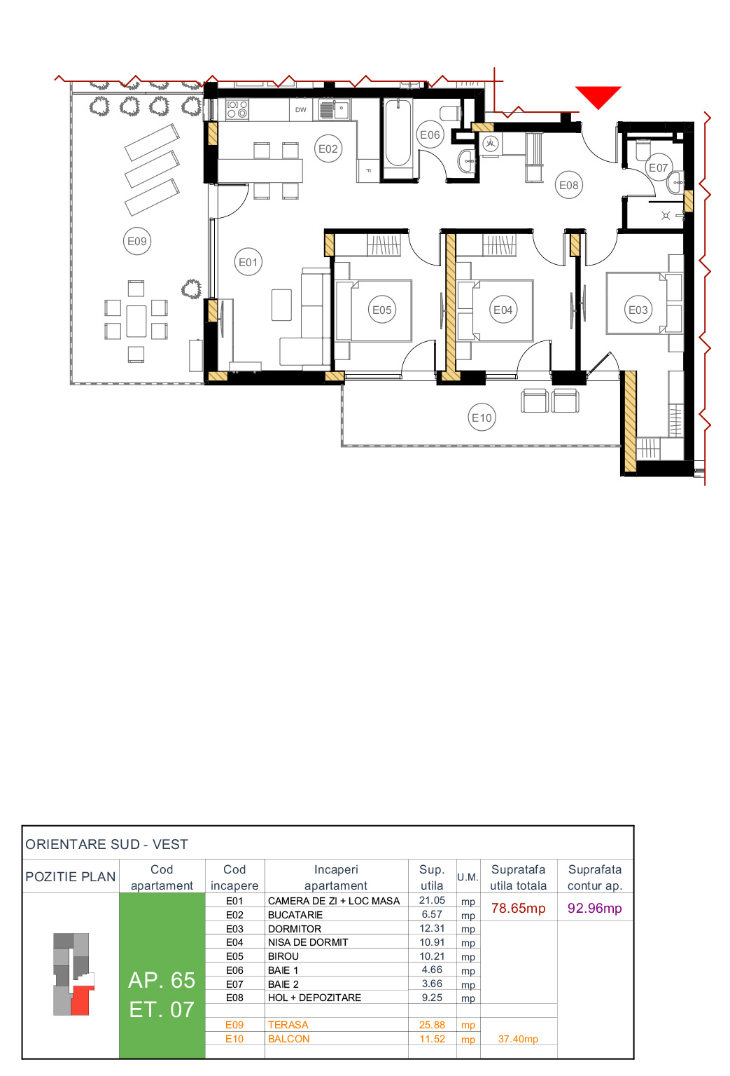 Floor plan — apartment 65