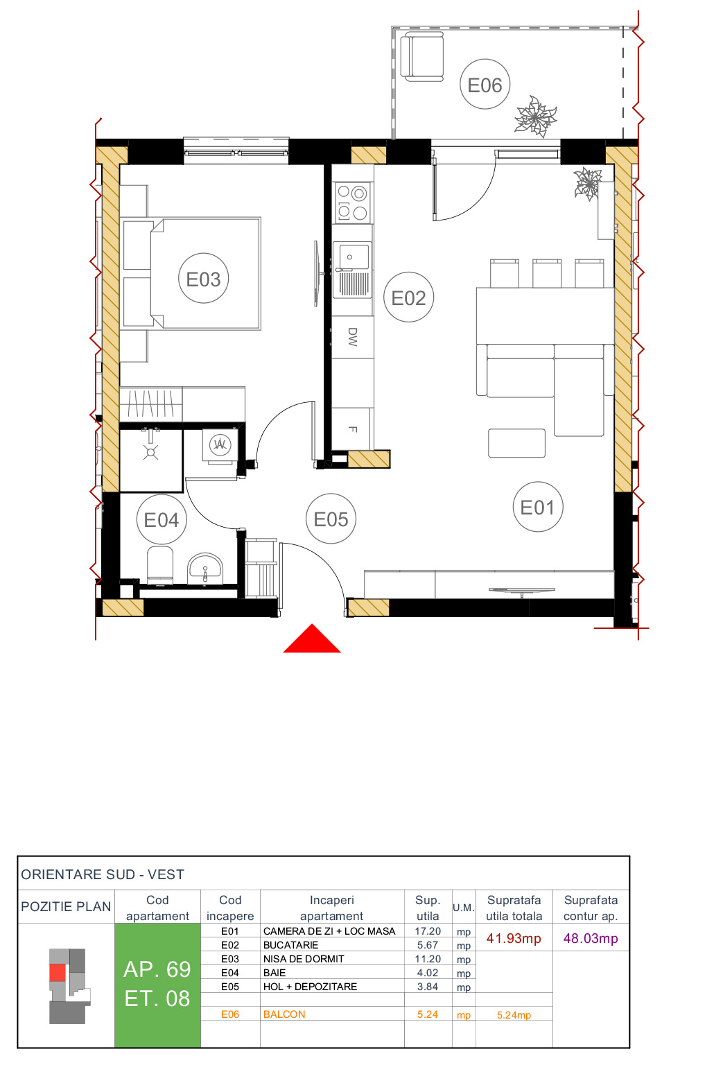 Floor plan — apartment 69