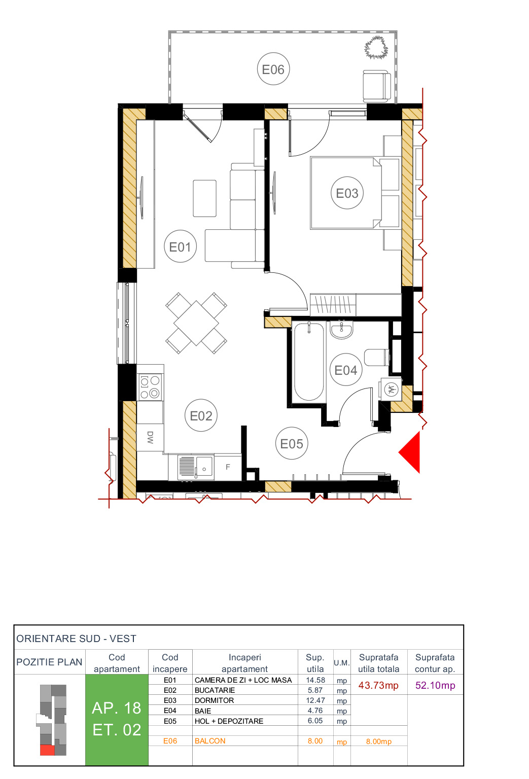 Floor plan — apartment 18