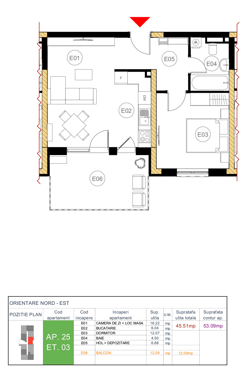 Floor plan — apartment 25