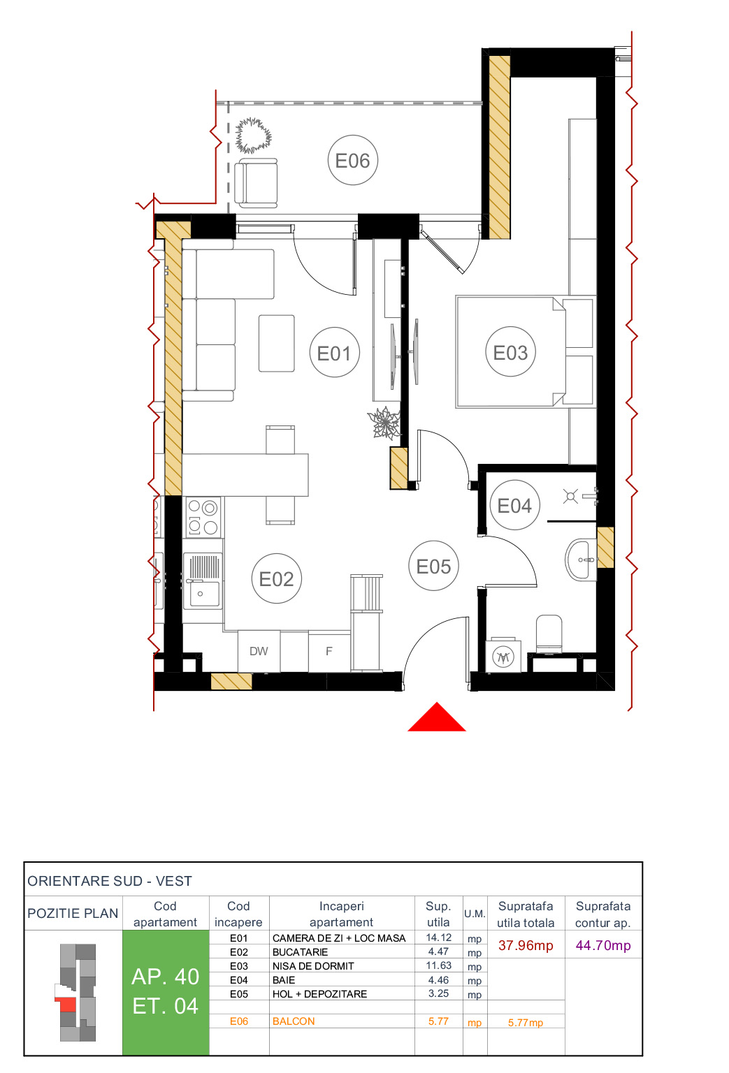 Floor plan — apartment 40