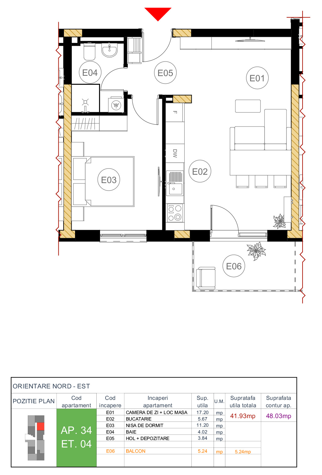 Plan apartament 34