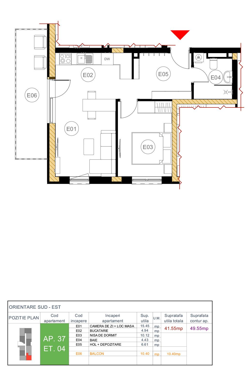Plan apartament 37