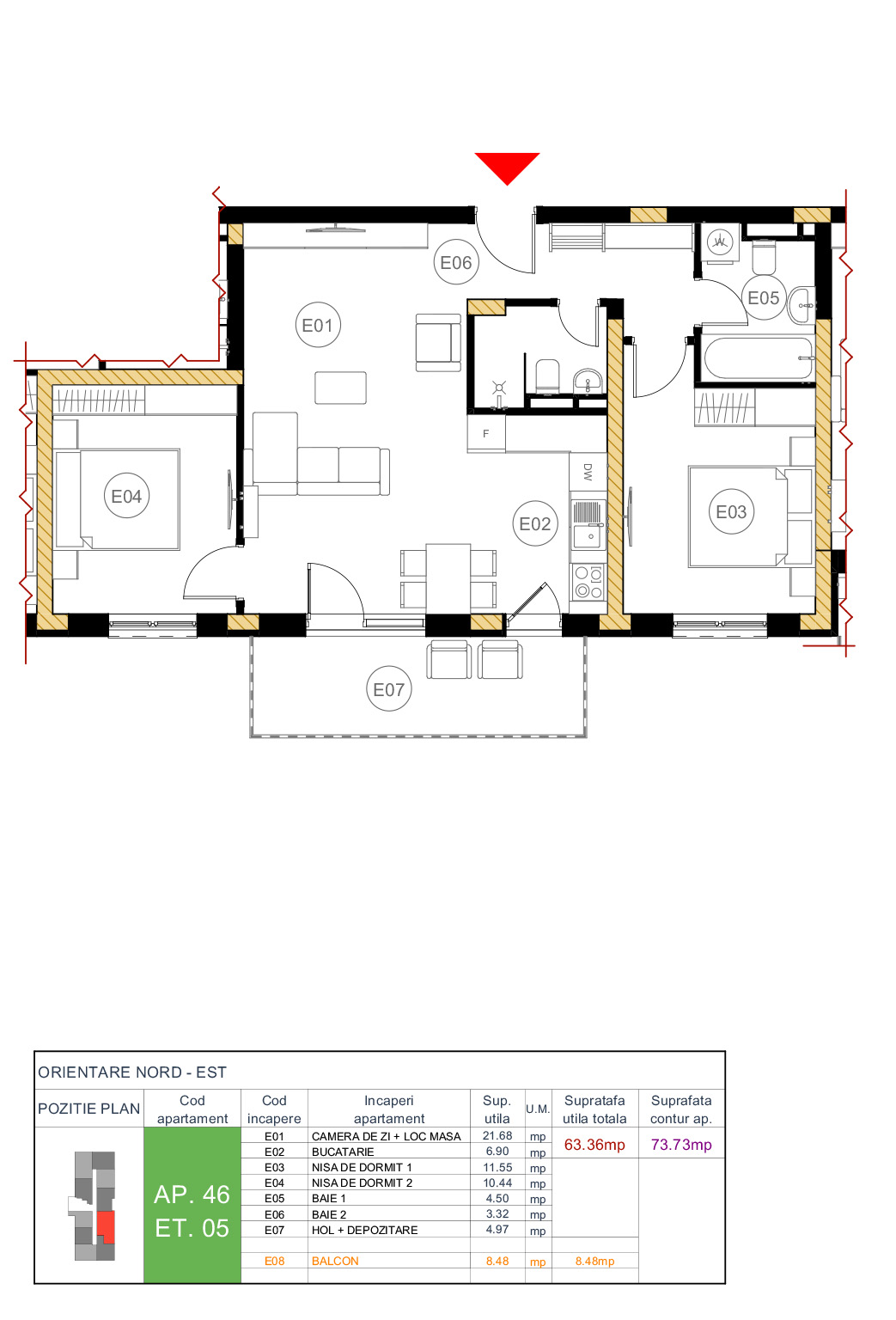 Plan apartament 46