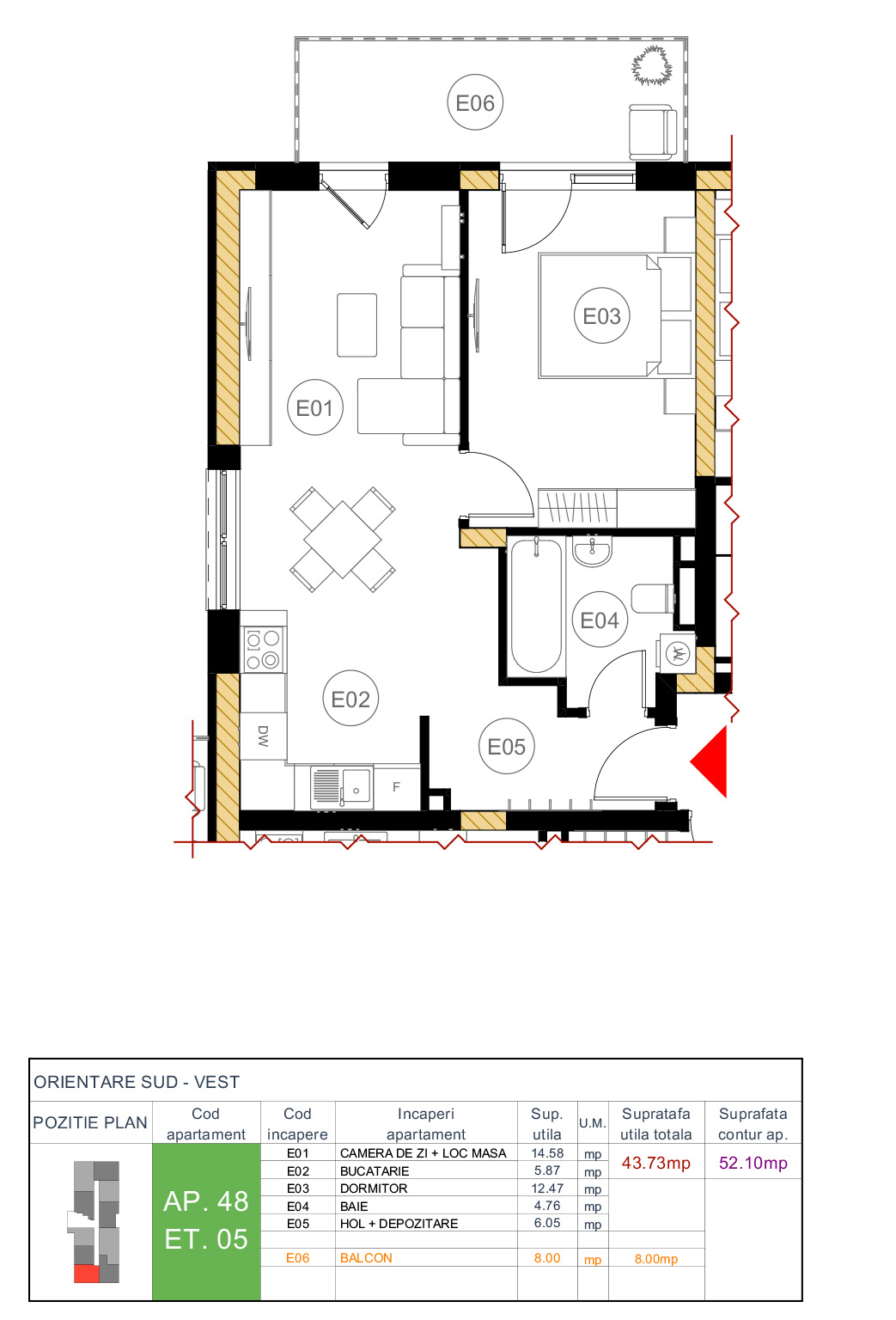 Floor plan — apartment 48
