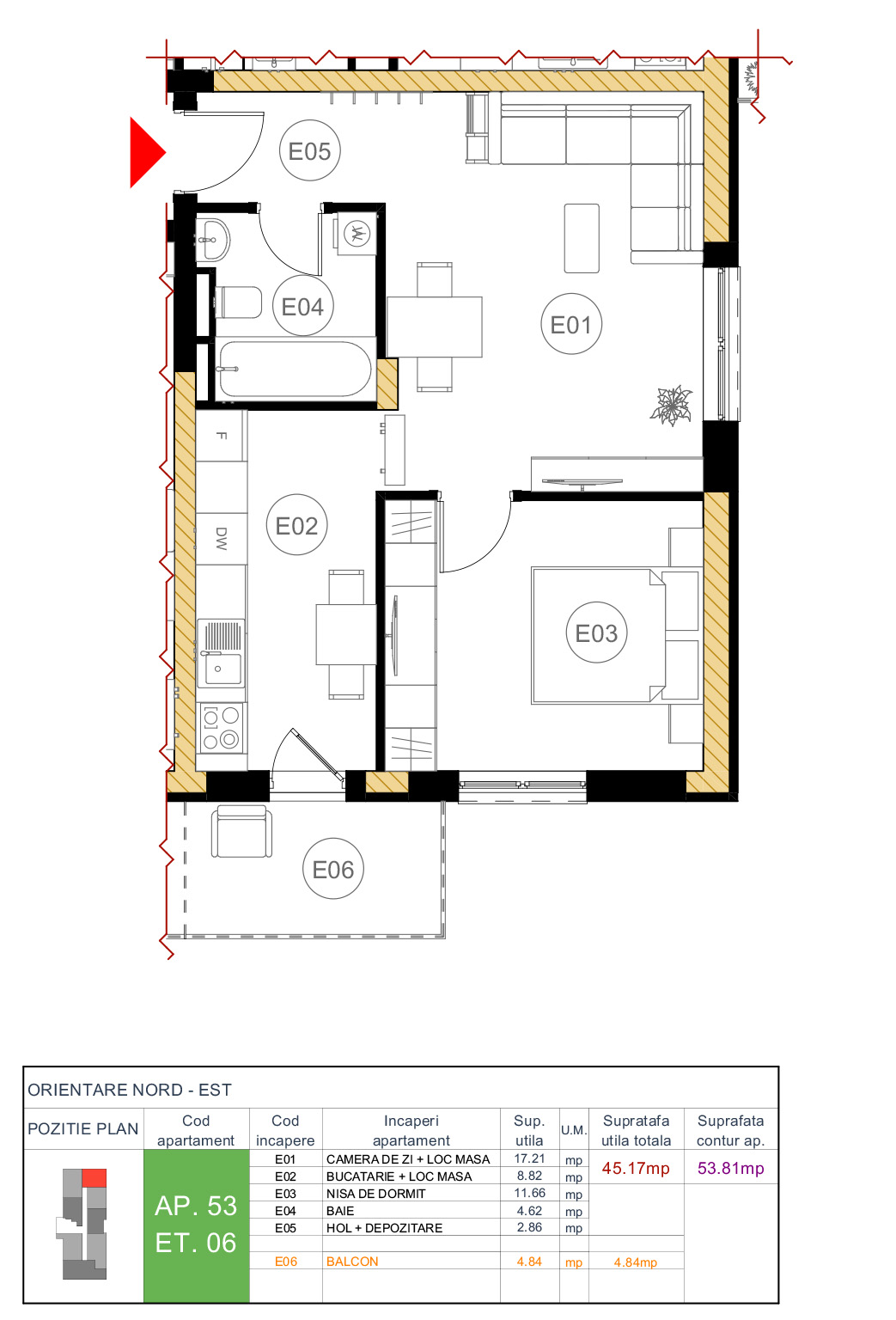 Plan apartament 53