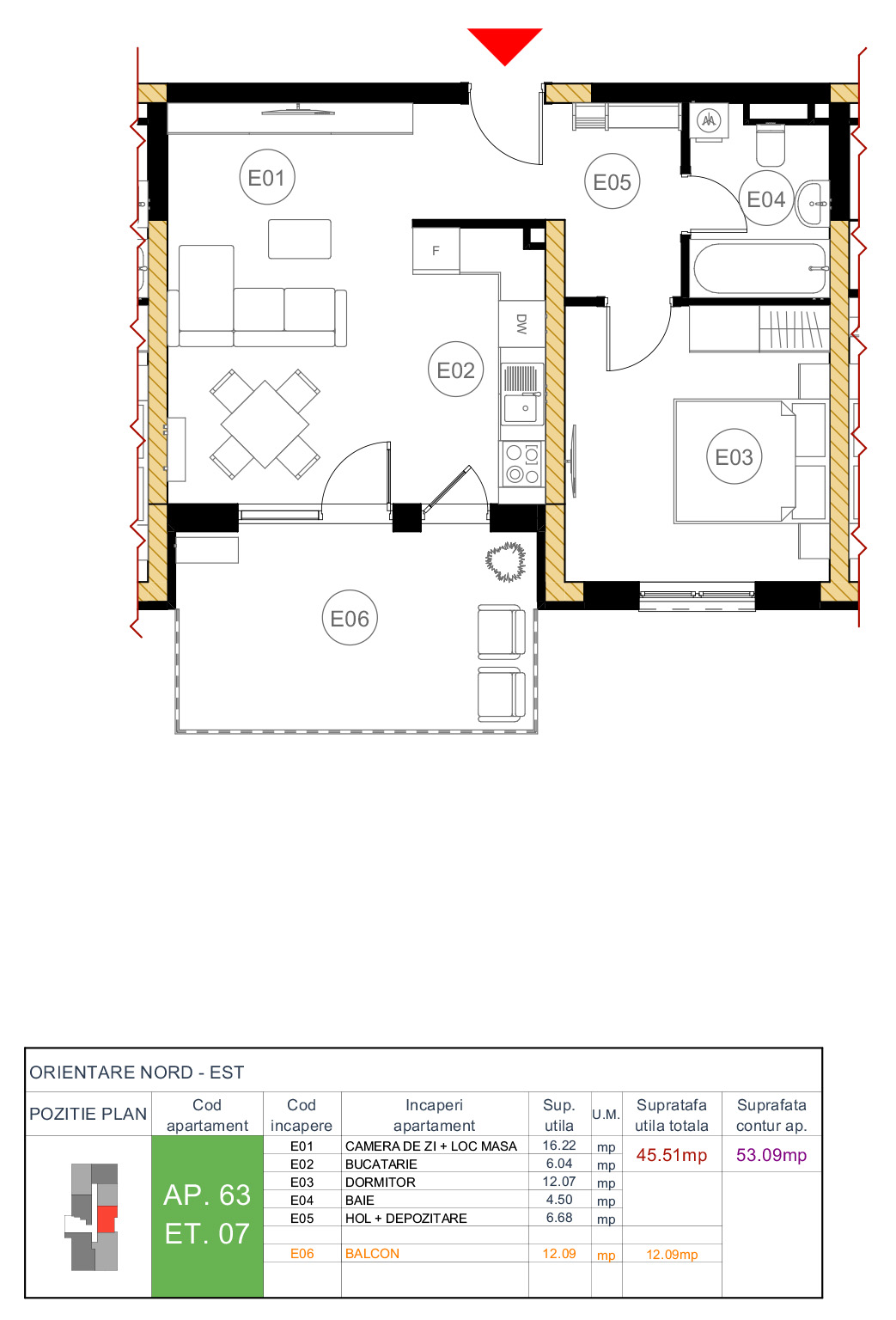 Floor plan — apartment 63
