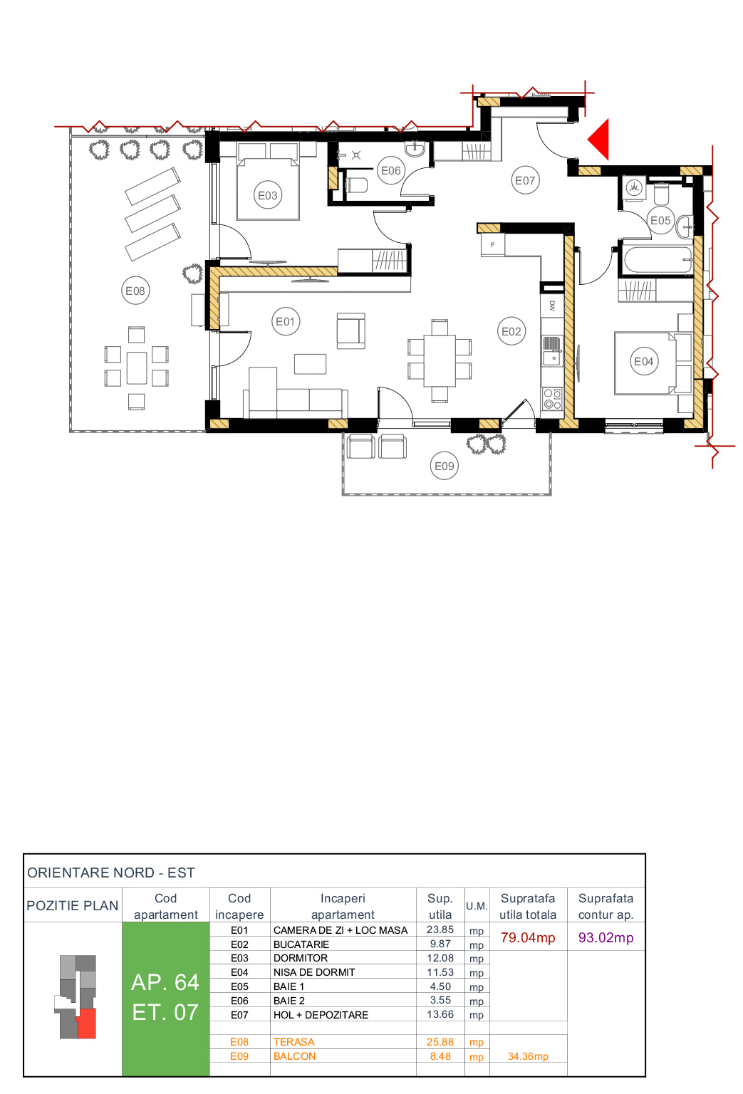 Plan apartament 64