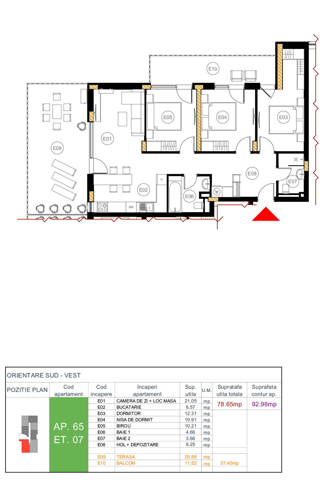 Plan apartament 65