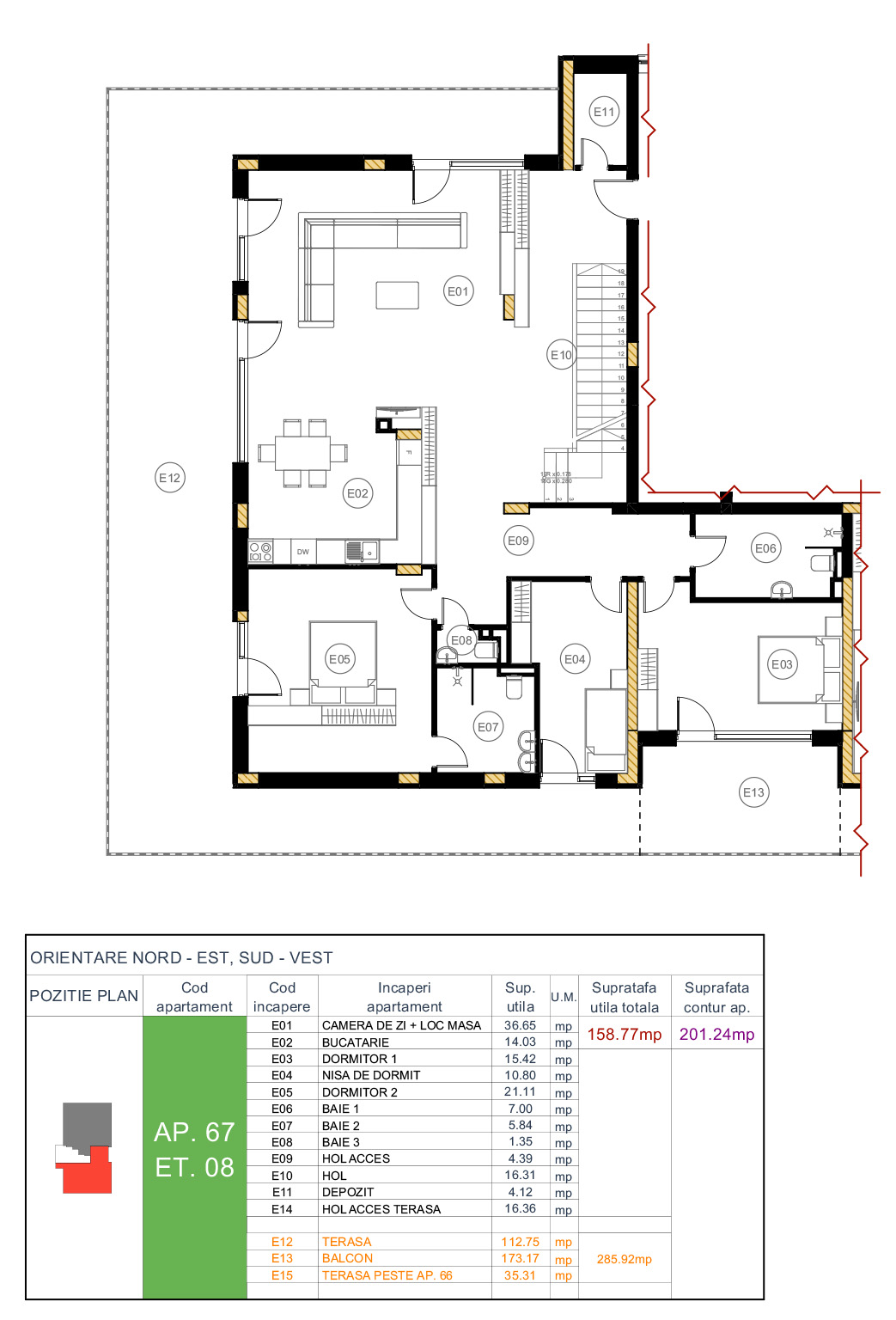 Plan apartament 67