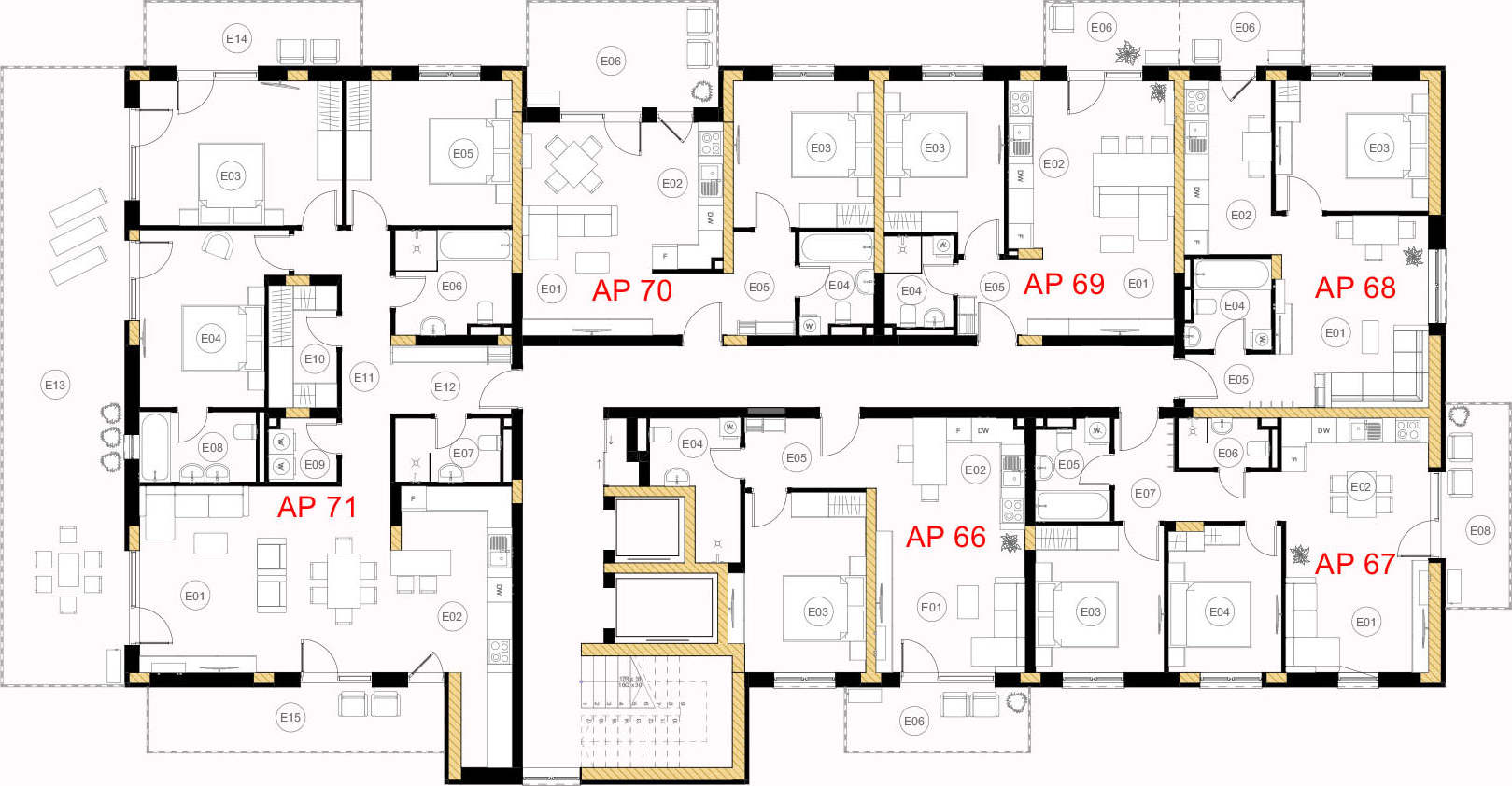 Plan etaj 8 — Bloc C1