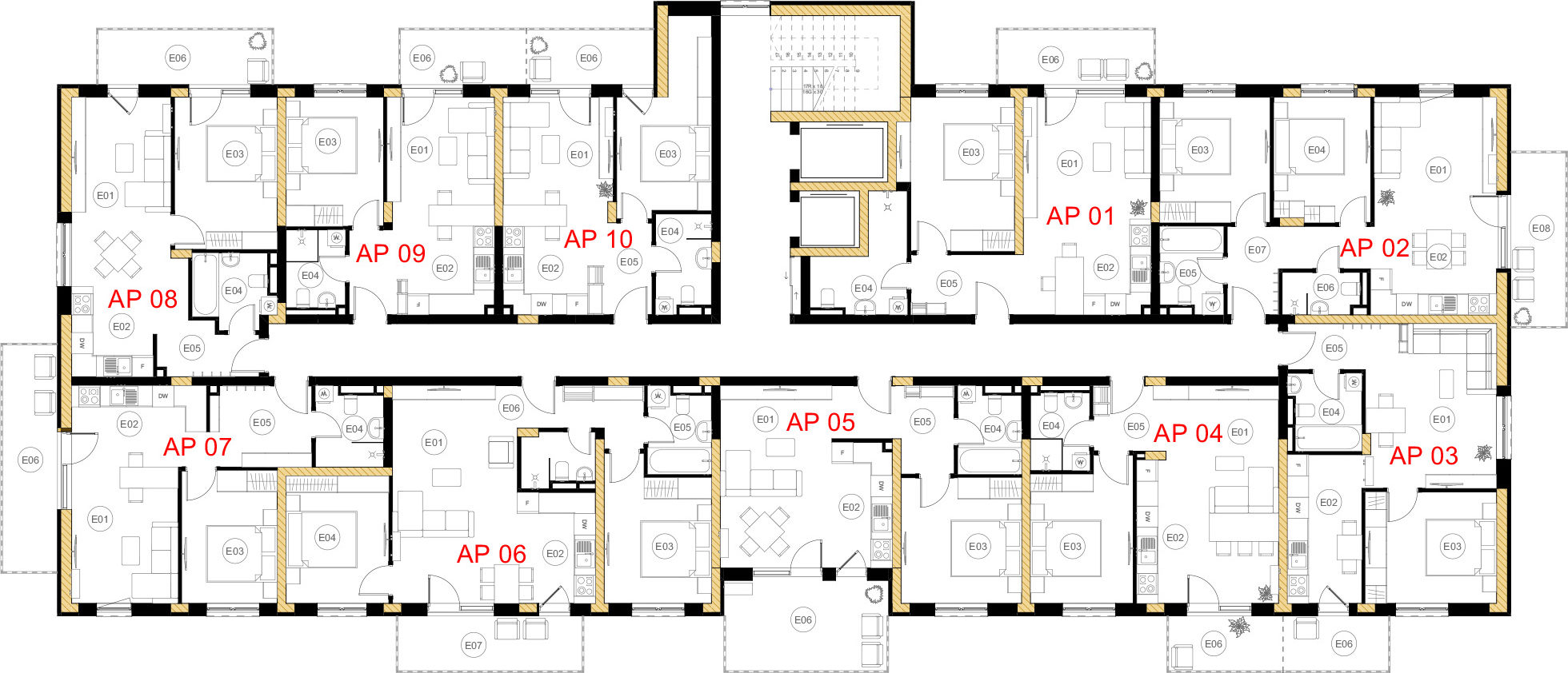 Plan etaj 1 — Bloc C2
